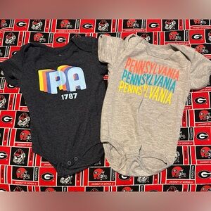 Pennsylvania Graphic Kids Bodysuit Set - Gray and Black